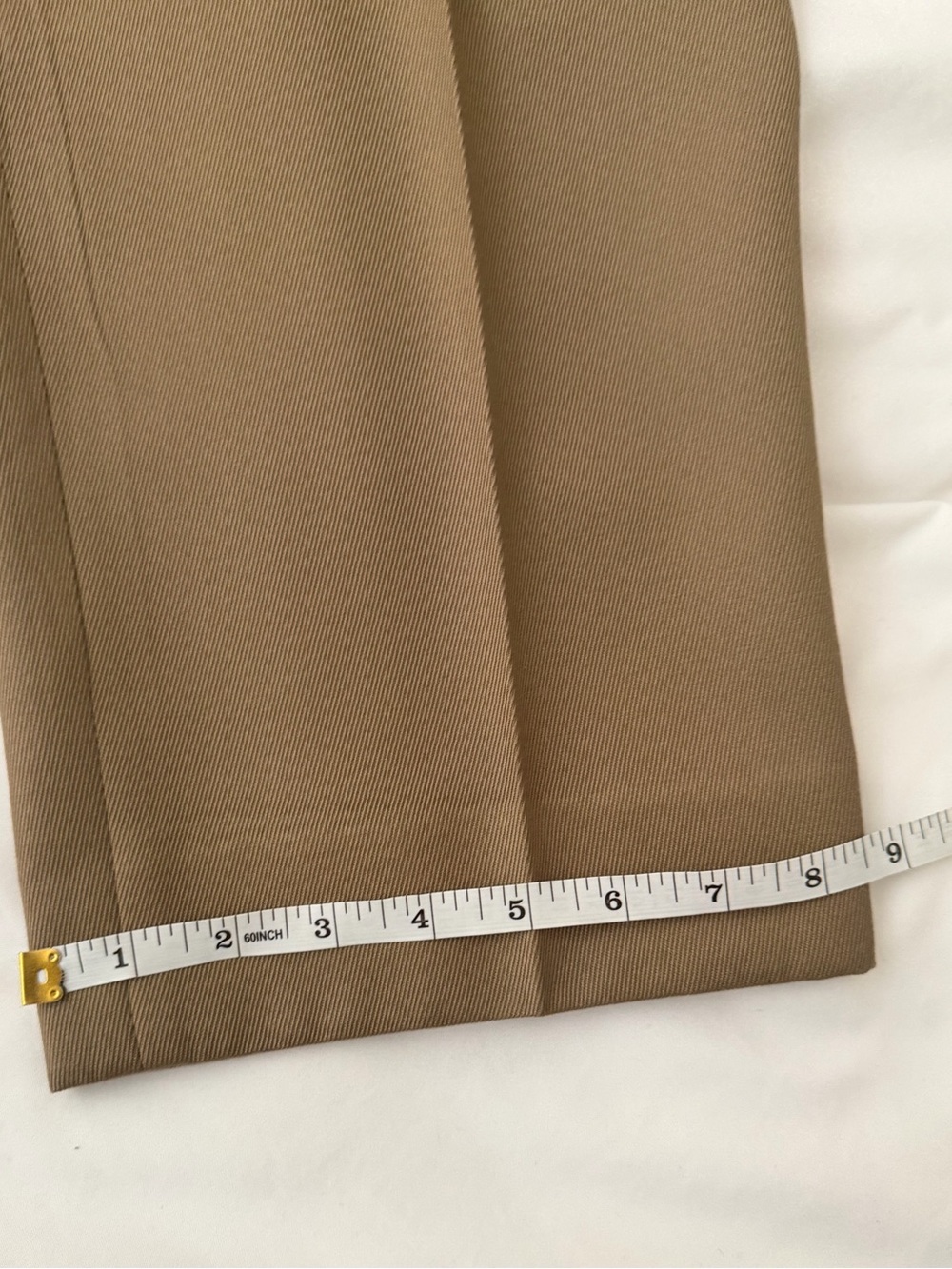 High rise double pleated wide leg tan trousers by J. Crew 100% Italian Wool - Picture 5 of 13